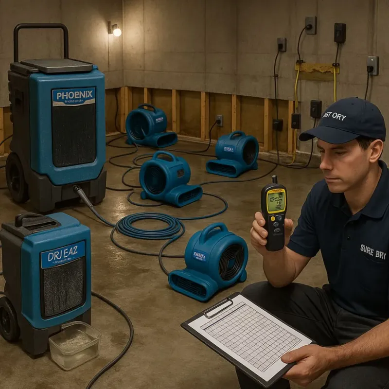 Structural Drying and Dehumidification process in Lincoln, PA